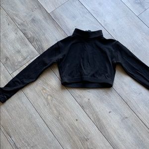 Girls YM black cheer midriff